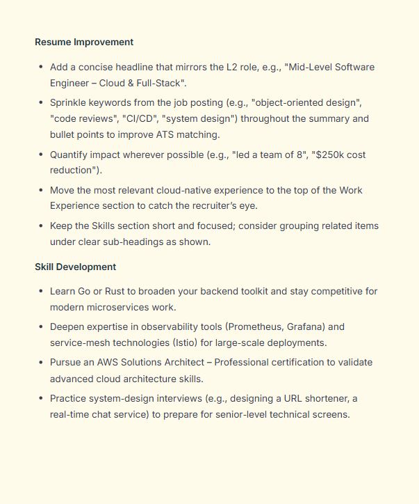 Skilyze AI Resume Suggestions